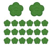 sourcing map 20 Pcs Flower Iron-on Patches, 1.18 Inch Cute Flower Applique Patches Embroidered Sew on Patch for Clothing Jackets Backpack Shoes DIY Accessory Bags, Dark Green