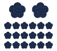 sourcing map 20 Pcs Flower Iron-on Patches, 1.18 Inch Cute Flower Applique Patches Embroidered Sew on Patch for Clothing Jackets Backpack Shoes DIY Accessory Bags, Navy Blue