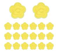 sourcing map 20 Pcs Flower Iron-on Patches, 1.18 Inch Cute Flower Applique Patches Embroidered Sew on Patch for Clothing Jackets Backpack Shoes DIY Accessory Bags, Dark Yellow