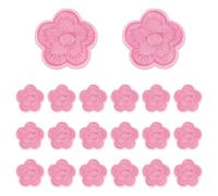 sourcing map 20 Pcs Flower Iron-on Patches, 1.18 Inch Cute Flower Applique Patches Embroidered Sew on Patch for Clothing Jackets Backpack Shoes DIY Accessory Bags, Pink