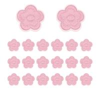 sourcing map 20 Pcs Flower Iron-on Patches, 1.18 Inch Cute Flower Applique Patches Embroidered Sew on Patch for Clothing Jackets Backpack Shoes DIY Accessory Bags, Light Pink
