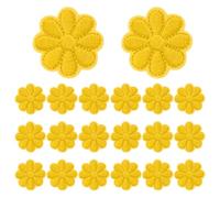 sourcing map 20 Pcs Flower Iron-on Patches, 1.57 Inch Cute Flower Applique Patches Embroidered Sew on Patch for Clothing Jackets Backpack Shoes DIY Accessory Bags, Light Yellow