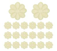 sourcing map 20 Pcs Flower Iron-on Patches, 1.57 Inch Cute Flower Applique Patches Embroidered Sew on Patch for Clothing Jackets Backpack Shoes DIY Accessory Bags, Beige Yellow