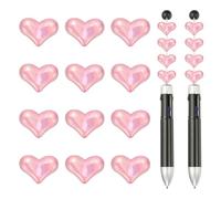 sourcing map 20 Pcs Focal Beads for Pens, Acrylic Heart Beads Jewelry Making Charm Spacer Beaded Charm for DIY Jewelry Pen Keychain Bracelet Necklace Making, Pink
