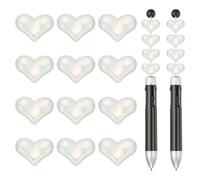 sourcing map 20 Pcs Focal Beads for Pens, Acrylic Heart Beads Jewelry Making Charm Spacer Beaded Charm for DIY Jewelry Pen Keychain Bracelet Necklace Making, White