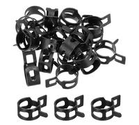 sourcing map 20 Pcs Fuel Line Clamps Spring Band Hose Clamps, 19mm Silicone Air Tube Vacuum Hose Water Pipe Low Pressure Clamps Assortment Kit, Black
