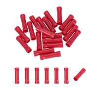 sourcing map 20 Pcs Fully Insulated Butt Connectors, BV8 6-10 Gauge Copper Wiring Crimps Terminals Kit, Straight Wire Terminals for Wire Connection Electrical, Red