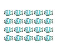 sourcing map 20 Pcs Glass Enamel Fish Beads, Dark Green Handmade Lampworking Ocean Sea Animals Beads for Jewelry Making DIY Bracelet Necklace Craft