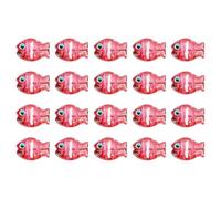 sourcing map 20 Pcs Glass Enamel Fish Beads, Red Handmade Lampworking Ocean Sea Animals Beads for Jewelry Making DIY Bracelet Necklace Craft