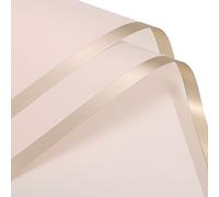 sourcing map 20 Pcs Gold Edge Flower Wrapping Paper Lotus Color 22.8x22.8 Inch Waterproof for Florist Bouquet Supplies, DIY Crafts, Gift/Gift Box Packaging