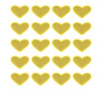 sourcing map 20 Pcs Heart Iron On Patches, Cute Embroidered Sew On Applique Repair Patches Heart Shaped Transfer Patches for Clothing Jackets Hats Shoes DIY Decorations, Gold