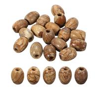 sourcing map 20 Pcs Large Hole Beads, 5mm Gemstone Barrel Rondelle Beads Natural European Stone Bead for DIY Jewelry Making Keychain Bracelet Necklace, Beige Picture Texture