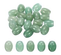 sourcing map 20 Pcs Large Hole Beads, 5mm Gemstone Barrel Rondelle Beads Natural European Stone Bead for DIY Jewelry Making Keychain Bracelet Necklace, Green Aventurine
