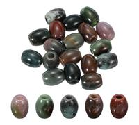 sourcing map 20 Pcs Large Hole Beads, 5mm Gemstone Barrel Rondelle Beads Natural European Stone Bead for DIY Jewelry Making Keychain Bracelet Necklace, Multi Green