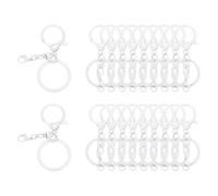 sourcing map 20 Pcs Large Lobster Claw Clasps with Key Rings, Colorful Keychain Clip Hooks Bulk for Bag Purse Charm Key Chain Supplies DIY Crafts, White