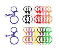 sourcing map 20 Pcs Large Lobster Claw Clasps with Key Rings, Colorful Keychain Clip Hooks Bulk for Bag Purse Charm Key Chain Supplies DIY Crafts, Multicolor-Yellow
