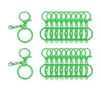 sourcing map 20 Pcs Large Lobster Claw Clasps with Key Rings, Colorful Keychain Clip Hooks Bulk for Bag Purse Charm Key Chain Supplies DIY Crafts, Light Green