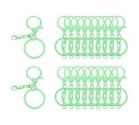 sourcing map 20 Pcs Large Lobster Claw Clasps with Key Rings, Colorful Keychain Clip Hooks Bulk for Bag Purse Charm Key Chain Supplies DIY Crafts, Apple Green