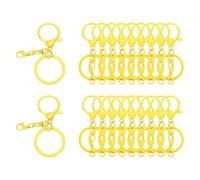 sourcing map 20 Pcs Large Lobster Claw Clasps with Key Rings, Colorful Keychain Clip Hooks Bulk for Bag Purse Charm Key Chain Supplies DIY Crafts, Yellow
