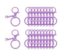 sourcing map 20 Pcs Large Lobster Claw Clasps with Key Rings, Colorful Keychain Clip Hooks Bulk for Bag Purse Charm Key Chain Supplies DIY Crafts, Purple