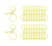 sourcing map 20 Pcs Large Lobster Claw Clasps with Key Rings, Colorful Keychain Clip Hooks Bulk for Bag Purse Charm Key Chain Supplies DIY Crafts, Light Yellow