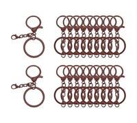 sourcing map 20 Pcs Large Lobster Claw Clasps with Key Rings, Colorful Keychain Clip Hooks Bulk for Bag Purse Charm Key Chain Supplies DIY Crafts, Coffee