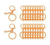sourcing map 20 Pcs Large Lobster Claw Clasps with Key Rings, Colorful Keychain Clip Hooks Bulk for Bag Purse Charm Key Chain Supplies DIY Crafts, Light Orange