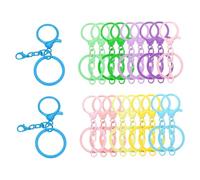 sourcing map 20 Pcs Large Lobster Claw Clasps with Key Rings, Colorful Keychain Clip Hooks Bulk for Bag Purse Charm Key Chain Supplies DIY Crafts, Multicolor-Apple Green