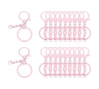 sourcing map 20 Pcs Large Lobster Claw Clasps with Key Rings, Colorful Keychain Clip Hooks Bulk for Bag Purse Charm Key Chain Supplies DIY Crafts, Pale Pink