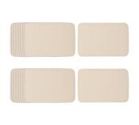 sourcing map 20 Pcs Leather Patches for Hats, Rectangle Leather Hat Patches with Adhesive, Rustic Faux Iron on Blank Patch for Laser Engraving Fabric Repair Sew Crafts, Beige