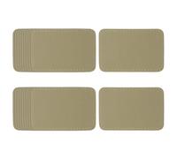 sourcing map 20 Pcs Leather Patches for Hats, Rectangle Leather Hat Patches with Adhesive, Rustic Faux Iron on Blank Patch for Laser Engraving Fabric Repair Sew Crafts, Khaki