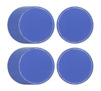 sourcing map 20 Pcs Leather Patches for Hats, Round Leather Hat Patches with Adhesive, Rustic Faux Iron on Blank Patch for Laser Engraving Fabric Repair Sew Crafts, Blue