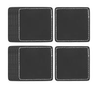 sourcing map 20 Pcs Leather Patches for Hats, Square Leather Hat Patches with Adhesive, Rustic Faux Iron on Blank Patch for Laser Engraving Fabric Repair Sew Crafts, Black