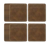 sourcing map 20 Pcs Leather Patches for Hats, Square Leather Hat Patches with Adhesive, Rustic Faux Iron on Blank Patch for Laser Engraving Fabric Repair Sew Crafts, Dark Brown