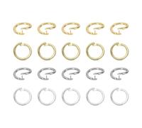 sourcing map 20 Pcs Locking Jump Rings 12mm Round Twist Clasp Open End Jump Rings Connector Link for DIY Craft Jewelry Making Findings Necklace Bracelet Keychain, 4 Colors