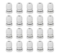 sourcing map 20 Pcs M10x1.5" Cable Glands Adjustable 2.5-6mm PA6 Nylon IP68 Waterproof Connectors with Seals Anti-Corrosion for Industrial/Outdoor Electrical Systems (White)