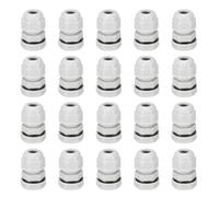 sourcing map 20 Pcs M12x1.5" Cable Glands Adjustable 3-6.5mm PA6 Nylon IP68 Waterproof Connectors with Seals Anti-Corrosion for Industrial/Outdoor Electrical Systems (White)