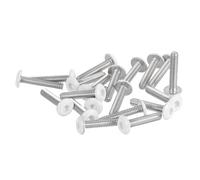 sourcing map 20 Pcs M2-0.4 x 10mm Button Head Hex Socket Head Screws, 304 Stainless Steel Bolts Full Thread Bright Finish Self Tapping Screws for Furniture Electrical Appliances, White