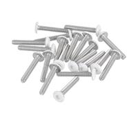 sourcing map 20 Pcs M2-0.4 x 12mm Button Head Hex Socket Head Screws, 304 Stainless Steel Bolts Full Thread Bright Finish Self Tapping Screws for Furniture Electrical Appliances, White