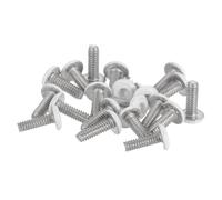 sourcing map 20 Pcs M2-0.4 x 6mm Button Head Hex Socket Head Screws, 304 Stainless Steel Bolts Full Thread Bright Finish Self Tapping Screws for Furniture Electrical Appliances, White