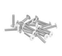 sourcing map 20 Pcs M2.5-0.45 x 12mm Button Head Hex Socket Head Screws, 304 Stainless Steel Bolts Full Thread Bright Finish Self Tapping Screws for Furniture Electrical Appliances, White