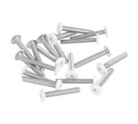 sourcing map 20 Pcs M2.5-0.45 x 16mm Button Head Hex Socket Head Screws, 304 Stainless Steel Bolts Full Thread Bright Finish Self Tapping Screws for Furniture Electrical Appliances, White