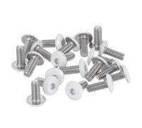 sourcing map 20 Pcs M2.5-0.45 x 6mm Button Head Hex Socket Head Screws, 304 Stainless Steel Bolts Full Thread Bright Finish Self Tapping Screws for Furniture Electrical Appliances, White