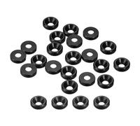 sourcing map 20 Pcs M2 Finishing Countersunk Washers, Aluminum Alloy Screw Gaskets, Cup Head Washer Gasket for Mechanical Accessories Parts, Black