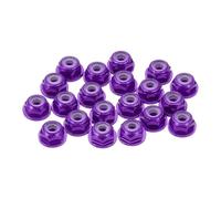 sourcing map 20 Pcs M2 Pitch 0.4mm Aluminum Alloy Lock Nuts Flanged Hex Nuts Nylon Locking Serrated for RC Drone Quadcopter Motor Prop Adapter FPV Parts Fasteners, Purple
