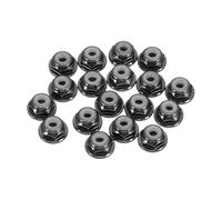 sourcing map 20 Pcs M2 Pitch 0.4mm Aluminum Alloy Lock Nuts Flanged Hex Nuts Nylon Locking Serrated for RC Drone Quadcopter Motor Prop Adapter FPV Parts Fasteners, Black