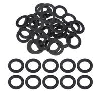 sourcing map 20 Pcs M25 Rubber Flat Washers 25mm ID 38mm OD 3.5mm Thick Plain Washer Grommets Plastic Sheet Gasket Fastener Sealing Spacer Gasket Ring Water Hose Washers, Black