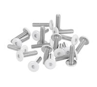 sourcing map 20 Pcs M3-0.5 x 12mm Button Head Hex Socket Head Screws, 304 Stainless Steel Bolts Full Thread Bright Finish Self Tapping Screws for Furniture Electrical Appliances, White