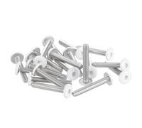 sourcing map 20 Pcs M3-0.5 x 20mm Button Head Hex Socket Head Screws, 304 Stainless Steel Bolts Full Thread Bright Finish Self Tapping Screws for Furniture Electrical Appliances, White