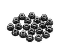 sourcing map 20 Pcs M3 Pitch 0.5mm Aluminum Alloy Lock Nuts Flanged Hex Nuts Nylon Locking Serrated for RC Drone Quadcopter Motor Prop Adapter FPV Parts Fasteners, Black